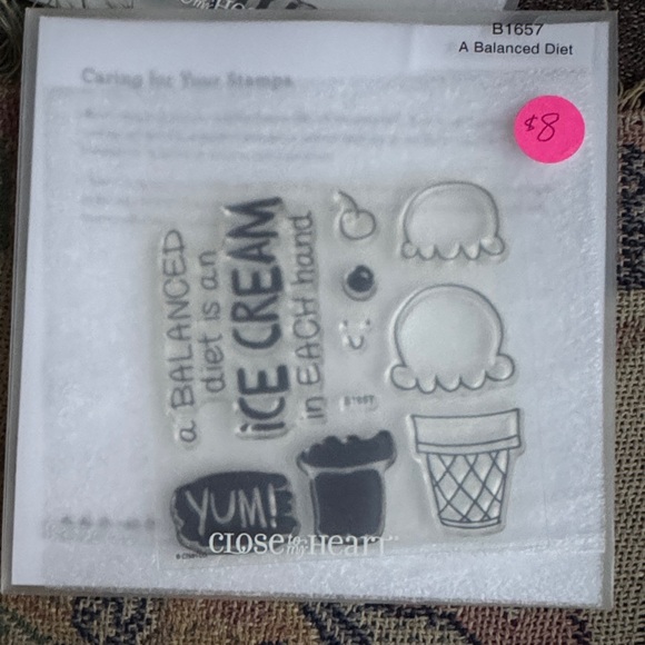 Close To My Heart Other - Close to My Heart Ice Cream Design Stamps - Black